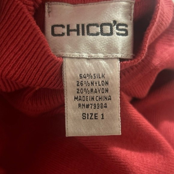 Chico’s Isabelle Mock Sweater Sleeveless Chico Size 1 Feverish - Picture 4 of 4